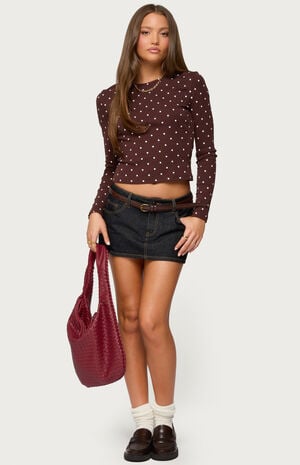 Daliya Polka Dot Long Sleeve Top image number 5