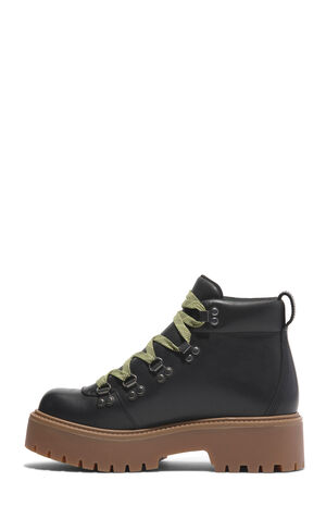 Women's Black Nubuck Stone Street Mid Lace-Up Boots image number 6