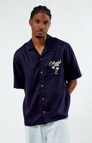 Tencel Embroidered Oversized Camp Shirt image number 1