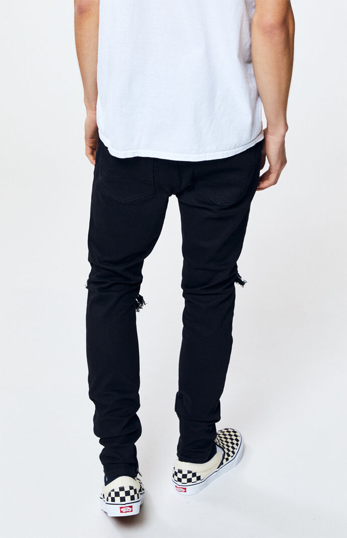 Pacsun stacked skinny cheap moto black jeans