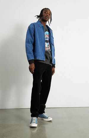 Black Corduroy Slim Chino Pants image number 1