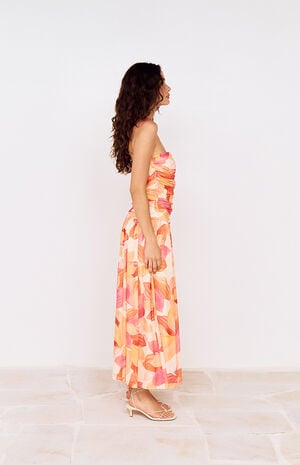 Solana Floral Mesh Midi Dress image number 3