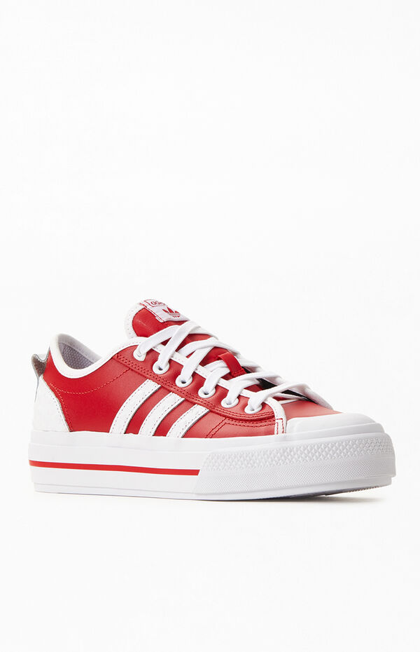 adidas gazelle silver green womens Adidas x Gucci Women's Gazelle Platform Red Velvet Low Top Sneakers main image 1