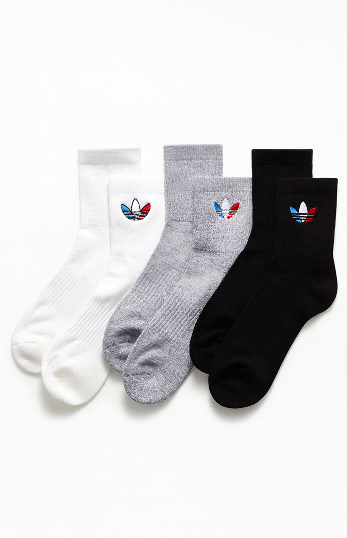 3-Pack Tri-Color Quarter Socks
