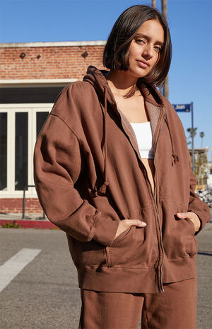 Brown Christy Full Zip Hoodie image number 2