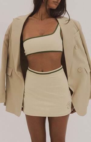 Contrast One Shoulder Sports Bra image number 1