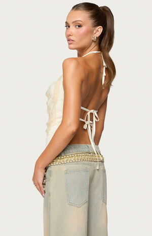 Reid Backless Sequin Cowl Neck Top image number 3