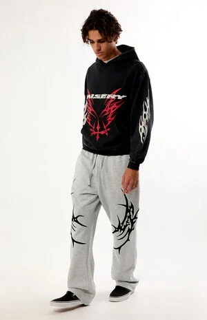 Warping In Time Baggy Fleece Sweatpants image number 1