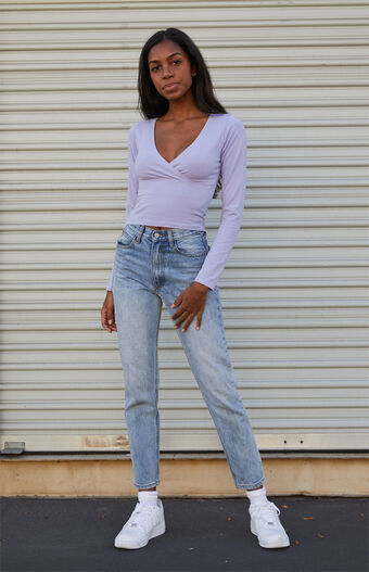John Galt Lavender Amara Long Sleeve Top Pacsun