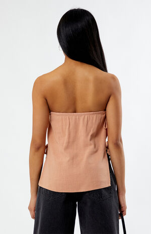 Lace-Up Bow Tube Top image number 4