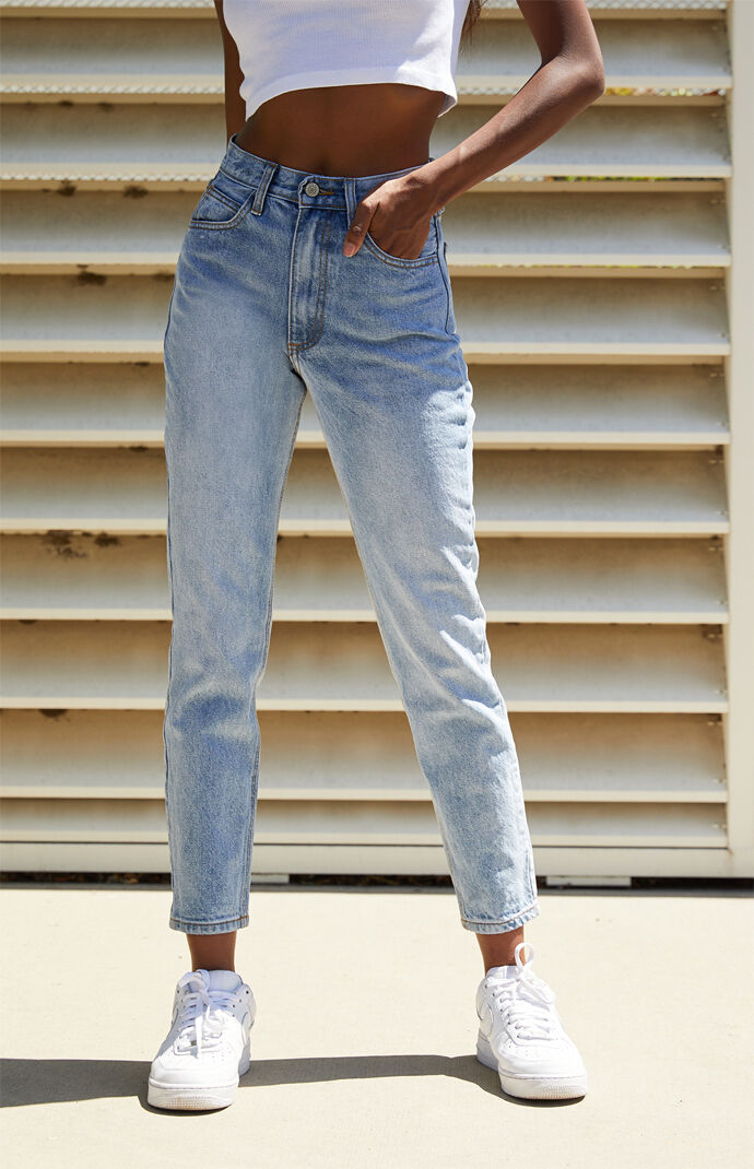 medium wash straight leg jeans