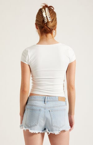 Jamie Denim Micro Shorts Light Blue image number 5