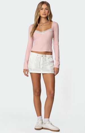 Morgyn Lace Trim Ribbed Top image number 5