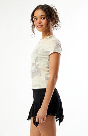 Newspaper Print Skimmer T-Shirt image number 4