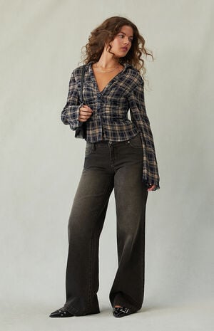 Casey Low Rise Baggy Jeans Black Tinted