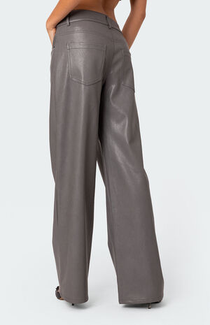 Faux Leather Straight Leg Pants image number 5