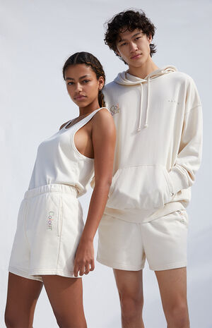 Eco Off White Slim Sweat Shorts Eco Off White Slim Sweat Shorts image number null