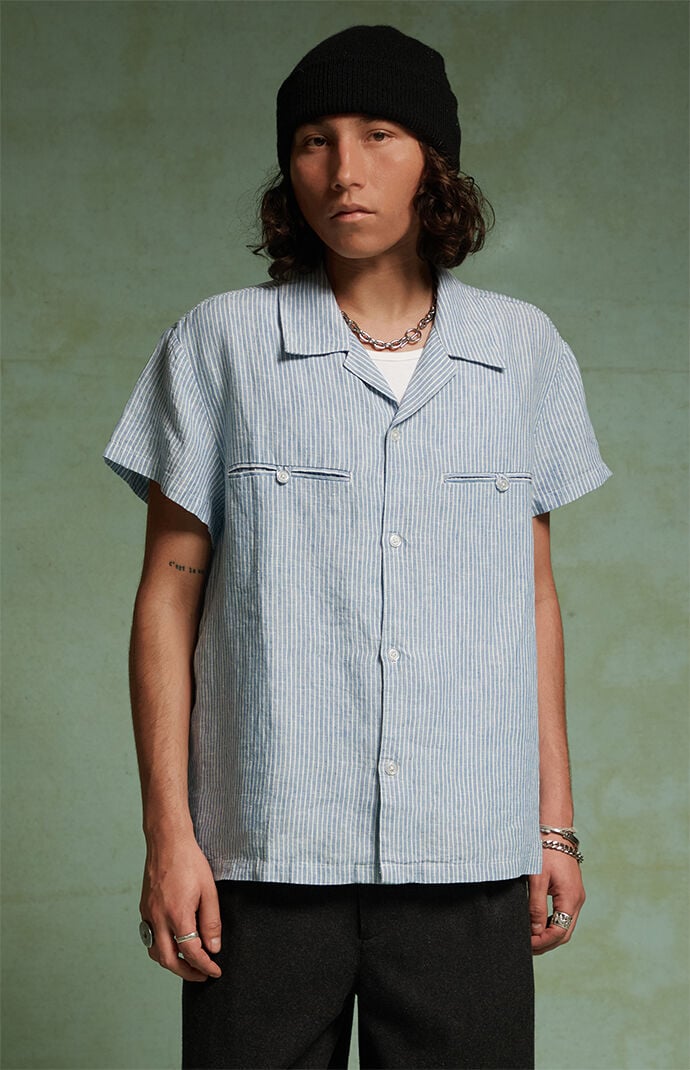 FIELD OF STUDY by Pacsun Villa Striped Camp Shirt