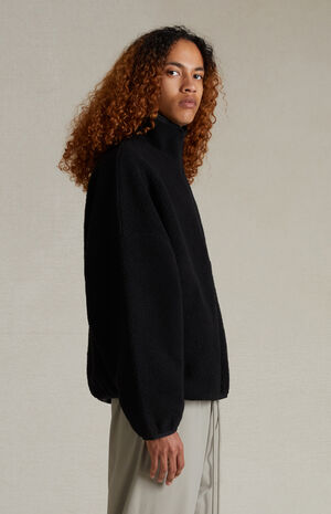 Jet Black Polar Fleece Half Zip Sweatshirt image number 2