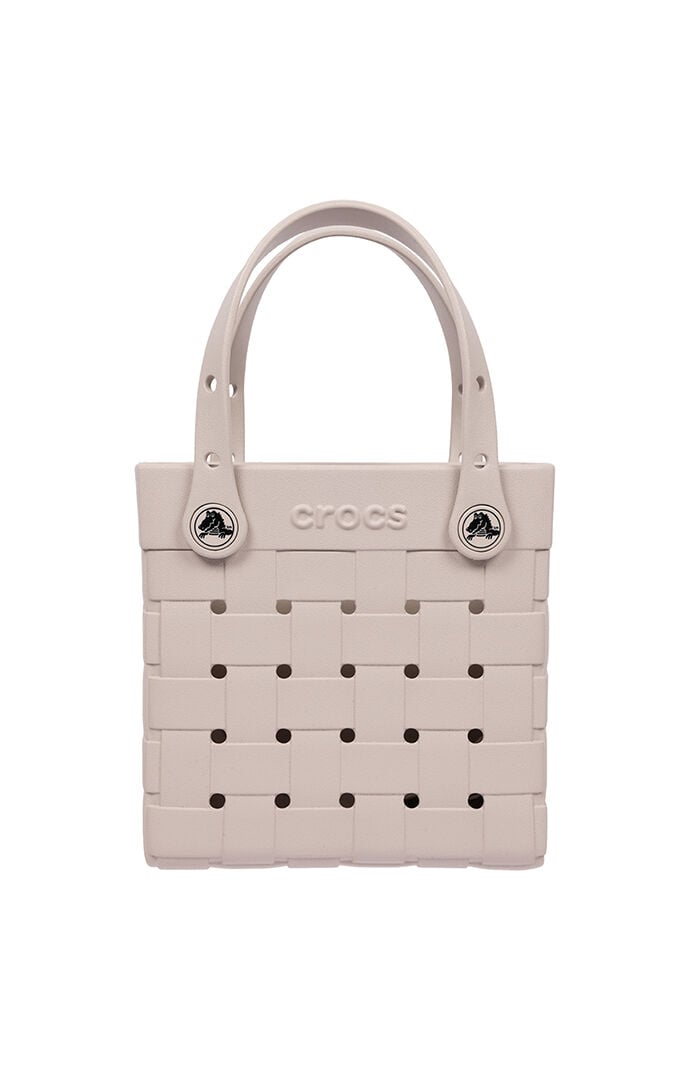 Crocs Cream Small Woven Crossbody Tote Bag