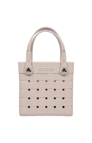 Cream Small Woven Crossbody Tote Bag image number 1