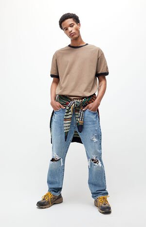 Brown Ringer T-Shirt image number 4