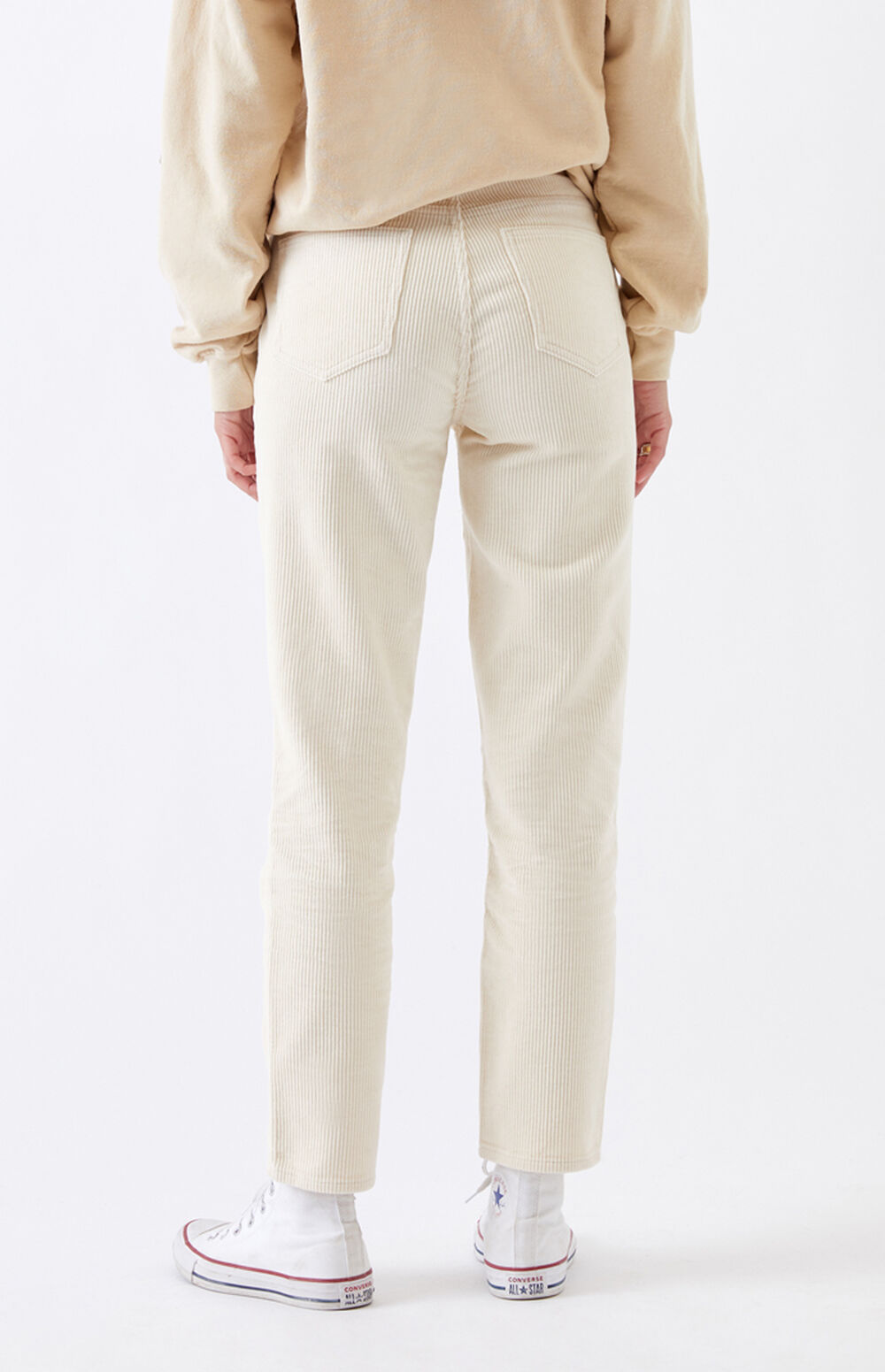 PacSun Cream Corduroy Mom Jeans PacSun