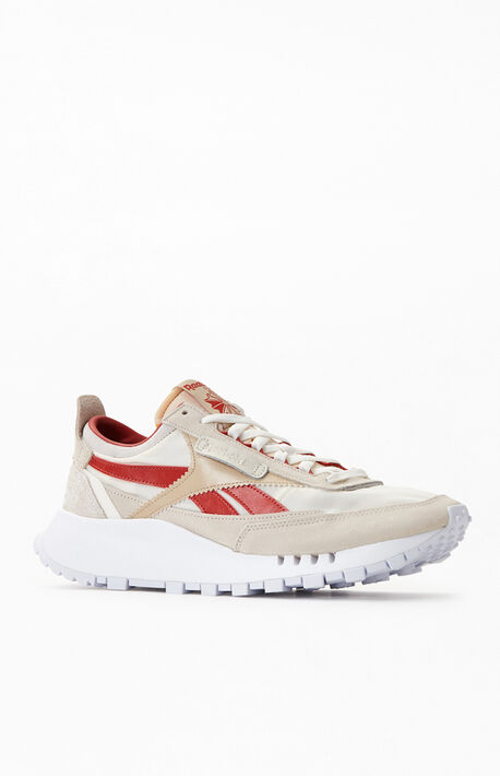 Off White &amp; Red Classic Leather Legacy Shoes