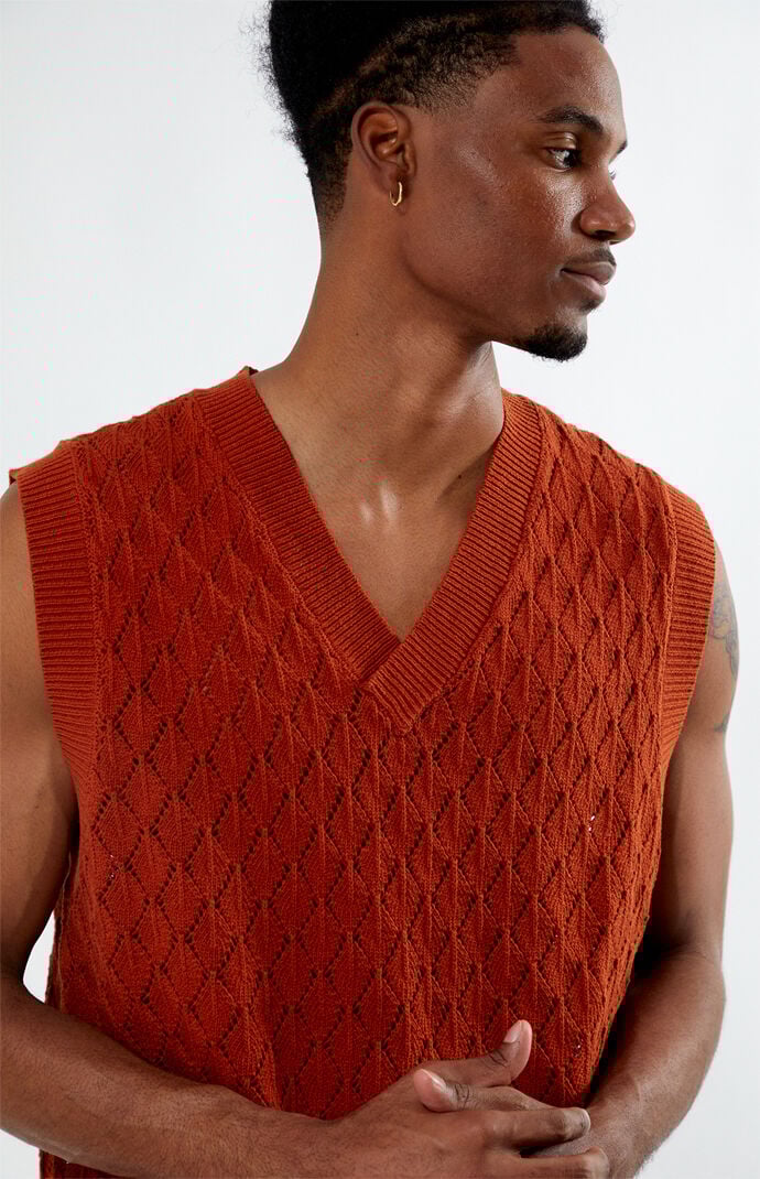 Mens burnt orange sweater hotsell