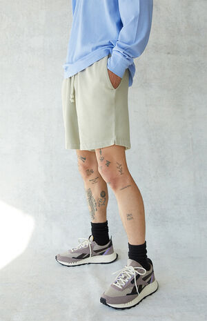 Beige Pigment Wash Volley Sweat Shorts Beige Pigment Wash Volley Sweat Shorts image number null