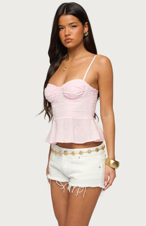 Peplum Linen Look Corset image number 2