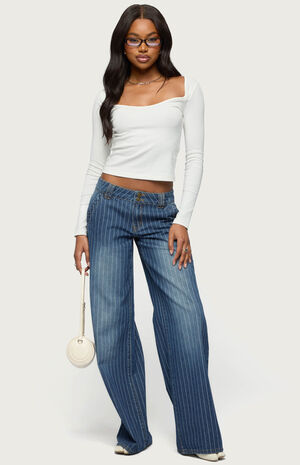 Tall Cory Striped Low Rise Baggy Jeans image number 5