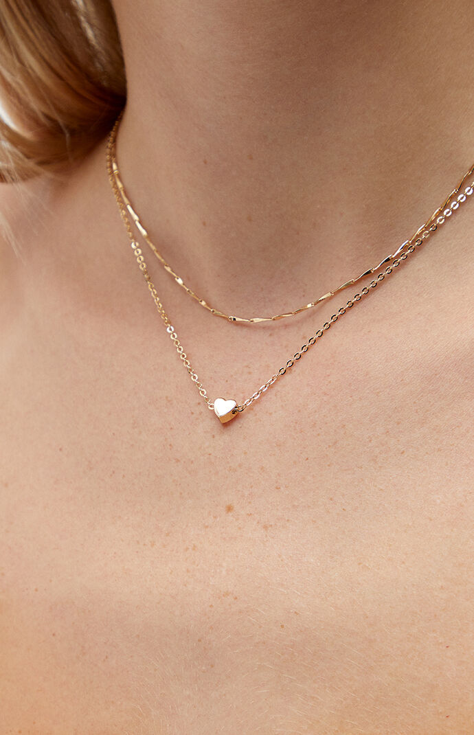 LA Hearts Heart Layered Necklace PacSun