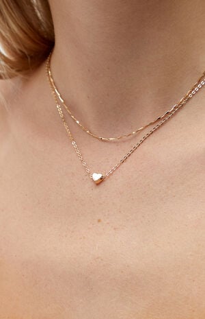Heart layered necklace clearance