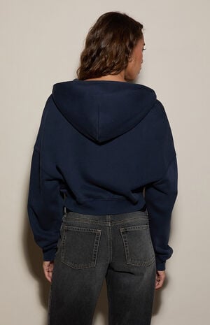 Ultra Soft Fleece Cropped Zip Up Hoodie image number 4