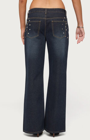 Spiral Studded Low Rise Baggy Jeans image number 3