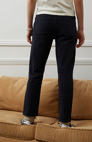 Stretch Black Straight Leg Jeans image number 5