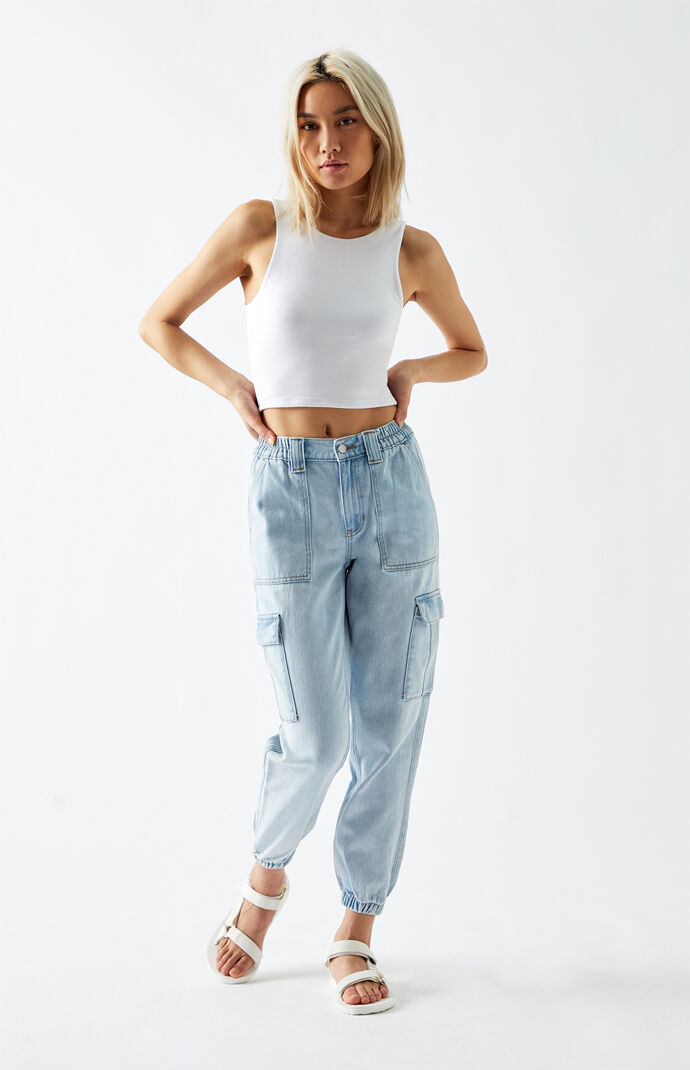 pacsun blue cargo joggers