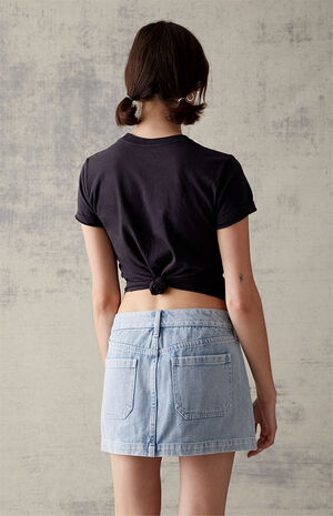 Light Blue Denim Cargo Mini Skirt image number 4