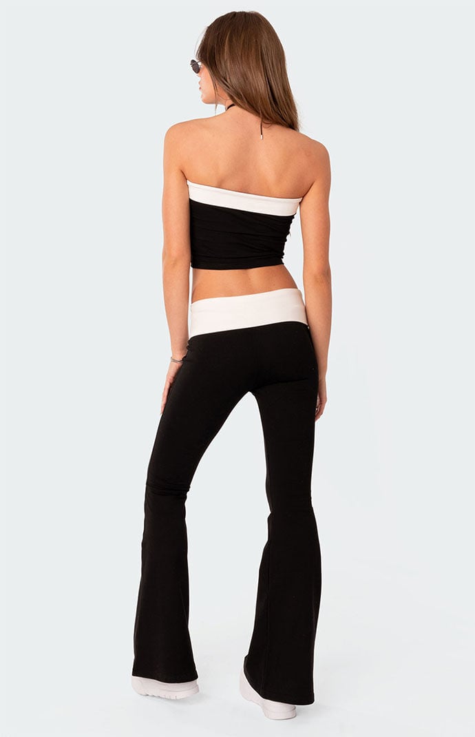 Edikted Contrast Fold Over Tube Top