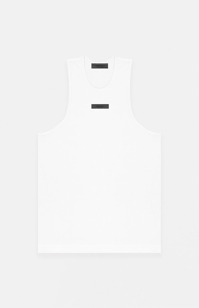 Fear of God Essentials White Ribbed Tank Top | PacSun