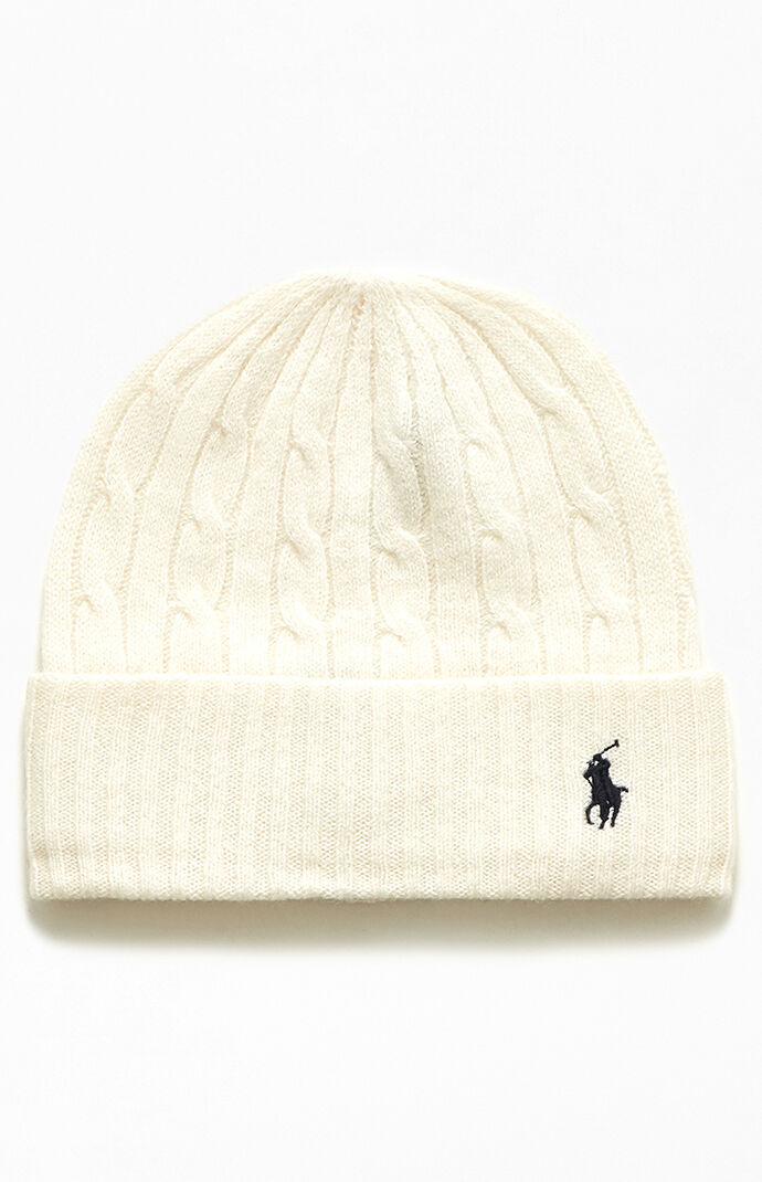 polo cable knit beanie