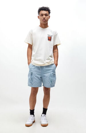 Noah Blue Nylon Cargo Shorts image number 6