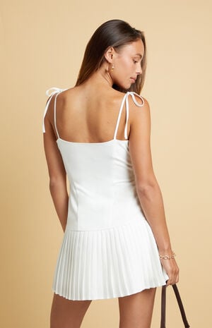 Romee Tie Front Bow Pleated Mini Dress image number 3