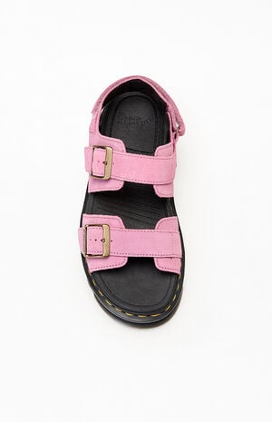 Women's Pink Zebzag Suede Platform Sandals image number 5