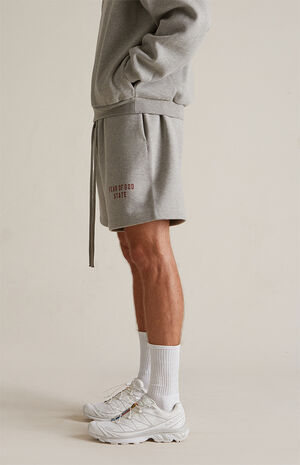Dark Heather Oatmeal Fleece Soccer Sweat Shorts image number 4
