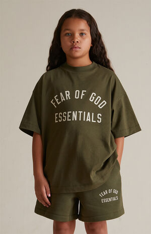 Kids Military Fleece Soccer Sweat Shorts image number 4