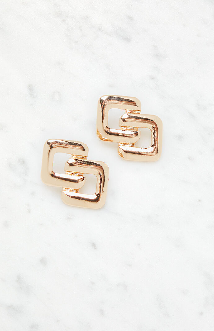 LA Hearts Square Drop Earrings
