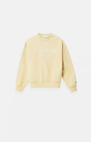 Kids Garden Yellow '90s Fit Fleece Crew Neck Sweatshirt image number 1