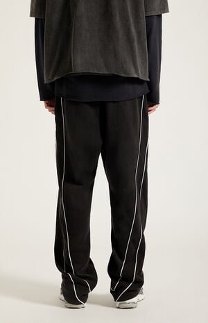 Black Piping Track Sweatpants image number 4